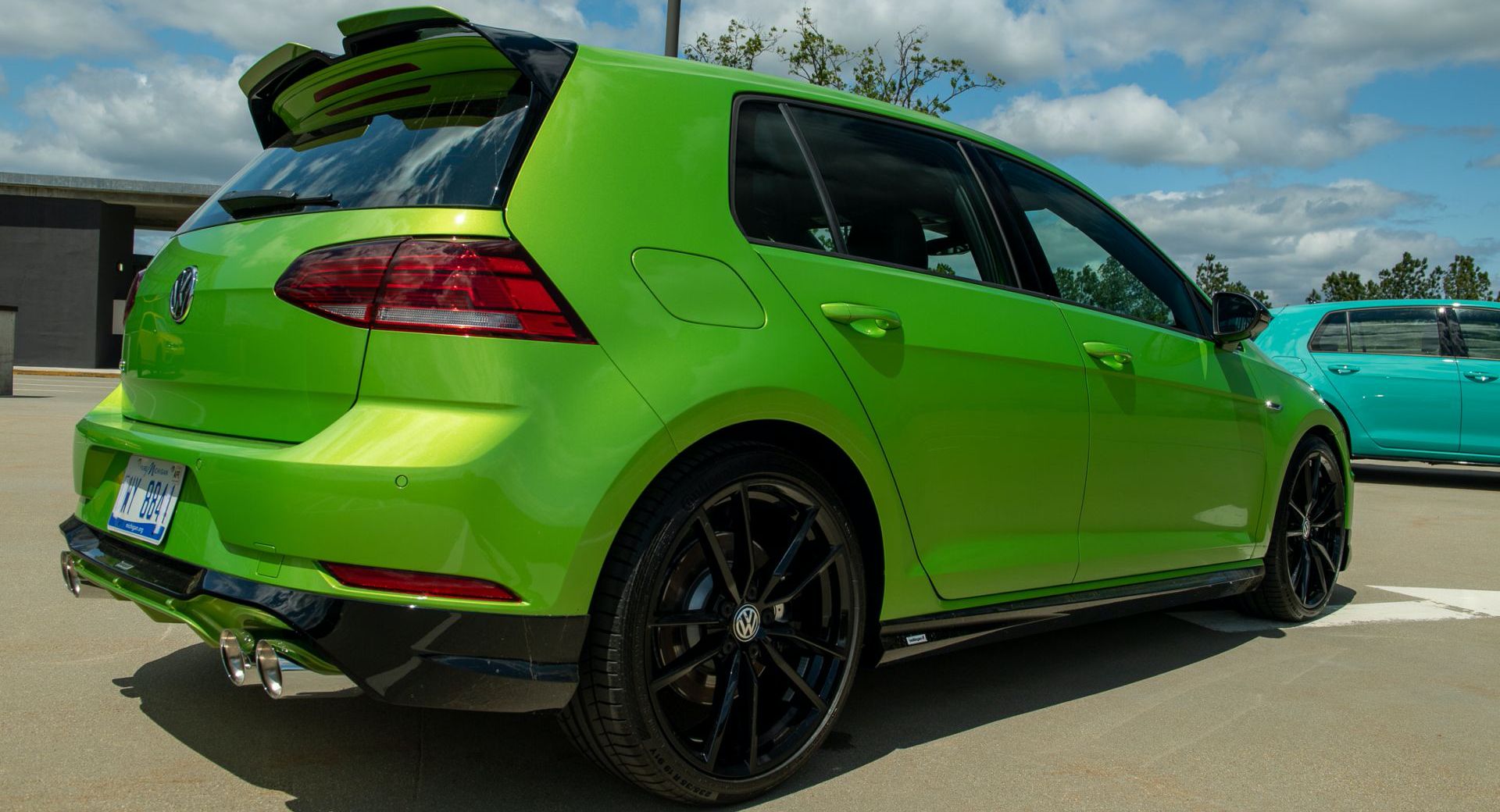 Green VW after detail